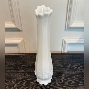 Westmoreland Milk Glass Paneled Grape Stretch Swung Glass Vase